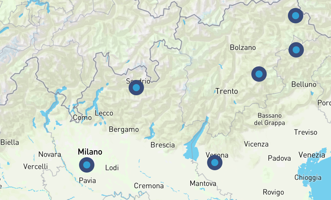 Le località delle gare indicate sul sito dei Giochi invernali 2026