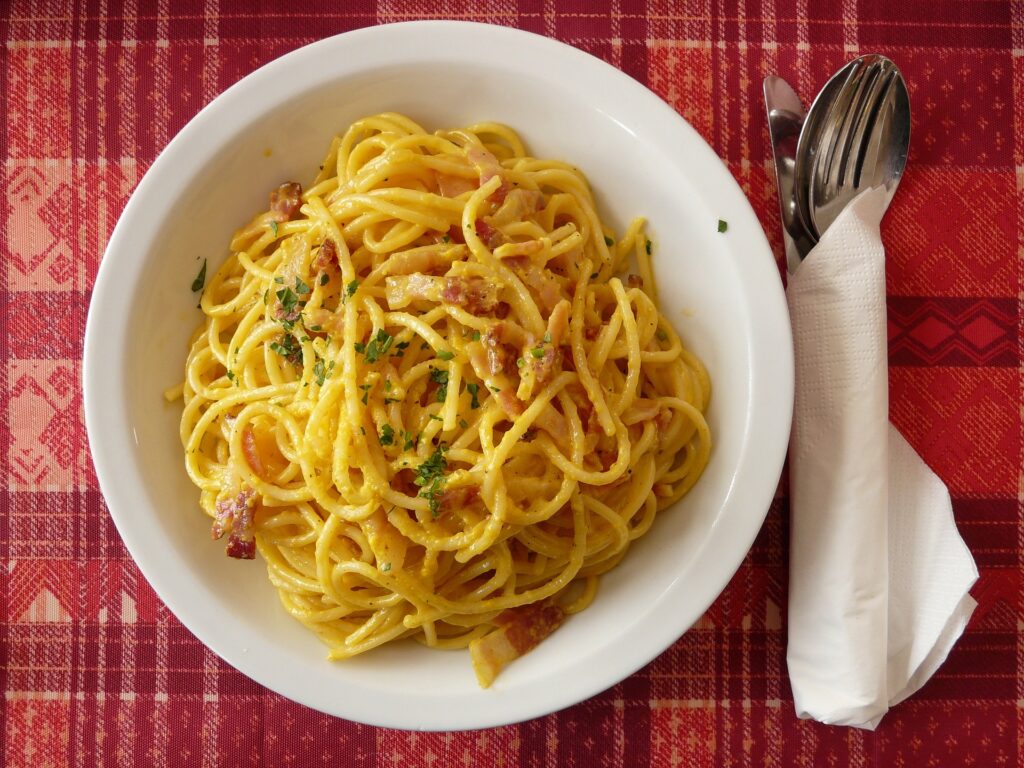 Un piatto di spaghetti alla Carbonara