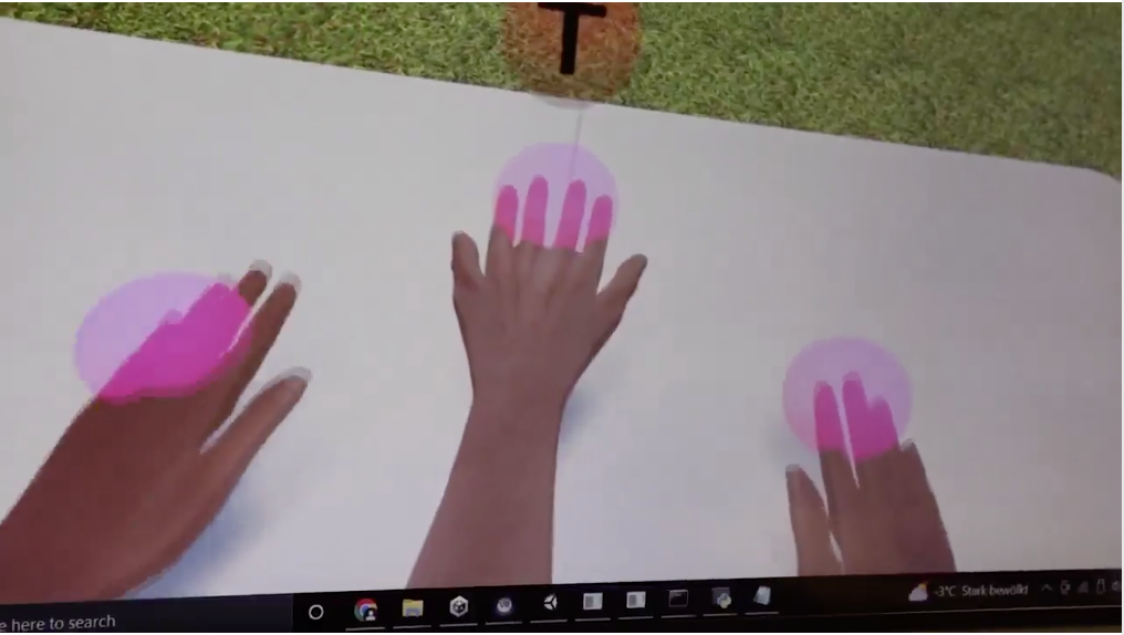 Il terzo braccio in ambiente virtuale – dal video diffuso da EPFL Il terzo braccio in ambiente virtuale - dal video diffuso da EPFL